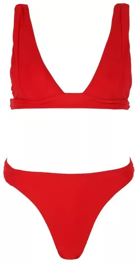 Luigi Set Bikini Τριγωνάκι Με Ενίσχυση Ψηλόμεσο Κόκκινο SHOPFLIX gr