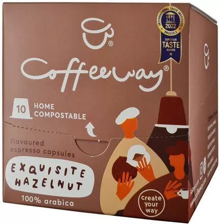 Κάψουλες Espresso Coffeeway Exquisite Hazelnut Συμβατές με Μηχανή Nespresso 10τμχ