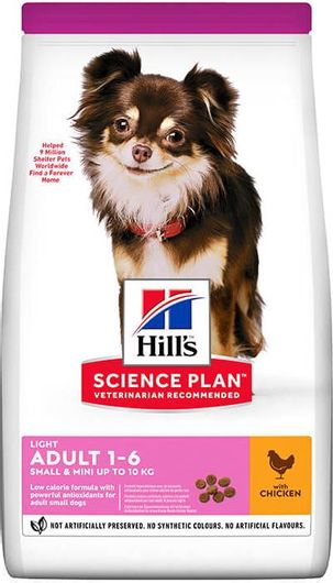 Ξηρά Τροφή Σκύλου Hills Sp Adult Light Small Mini Κοτόπουλο 1.5kg