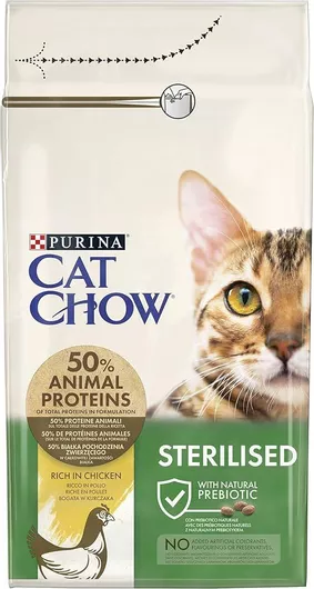 Ξηρά Τροφή Purina για Ενήλικες Στειρωμένες Γάτες με Κοτόπουλο 1.5kg