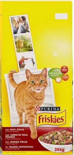 Purina Friskies 20kg Ξηρά Τροφή για Ενήλικες Γάτες με Κοτόπουλο, Βοδινό & Λαχανικά 
