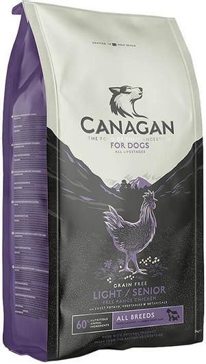 Ξηρά Τροφή Canagan Light/Senior for Dogs 12kg για Ηλικιωμένους Σκύλους Όλων των Φυλών Διάιτης με Κοτόπουλο