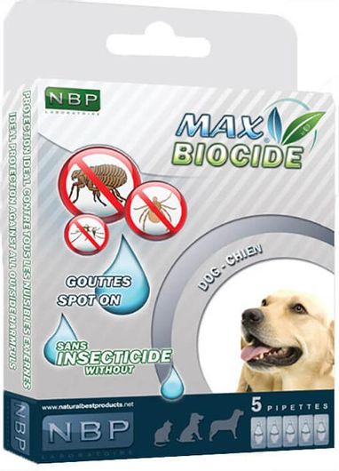 Αντιπαρασιτικές Αμπούλες Σκύλου Nbp Products Max Biocide Spot-On Drops 5x1ml έως 15kg