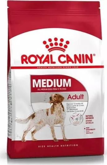 Ξηρά Τροφή Royal Canin Medium Adult 15kg για Ενήλικους Σκύλους Μεσαίων Φυλών με Καλαμπόκι & Πουλερικά