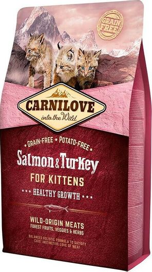 Ξηρά Τροφή Carnilove Into The Wild Salmon & Turkey 2kg για Ανήλικες Γάτες με Σολομό & Γαλοπούλα