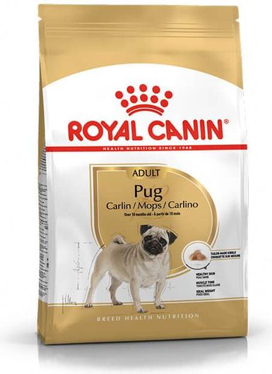 Ξηρά Τροφή Royal Canin Pug Adult 3kg για Ενήλικους Σκύλους Μικρόσωμων Φυλών με Καλαμπόκι, Πουλερικά & Ρύζι