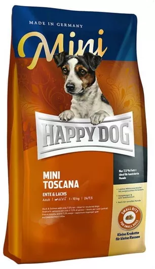 Ξηρά Τροφή Happy Dog Mini Toscana 4kg για Ενήλικους Σκύλους Μικρόσωμων Φυλών με Πάπια 