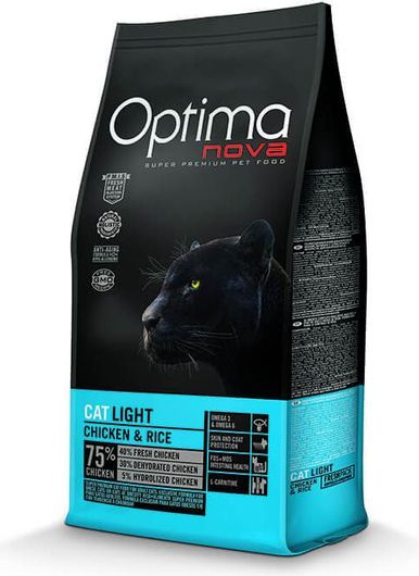 Ξηρά Τροφή Optima Nova Adult Light 2kg Διαίτης για Ενήλικες Γάτες με Κοτόπουλο & Ρύζι