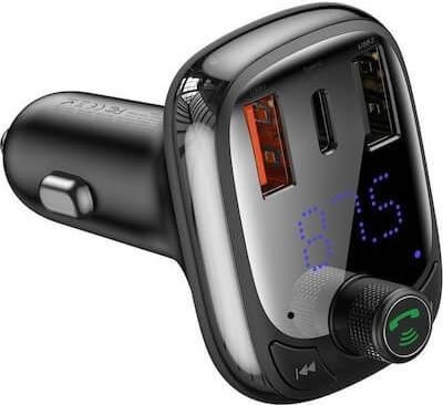 FM Transmitter Baseus S-13 T Type με USB Μάυρο