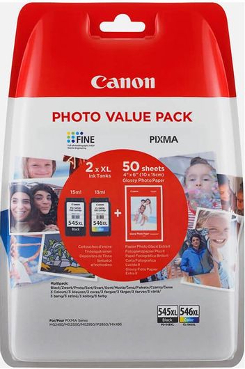 Μελάνι Inkjet Canon PG545XLVP BLACK & TRI-COLOR + PHOTO PAPER (8286B006) (CANPG545XLVP)