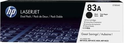 Hp Toner 83Ad Lj Pro M127/125 Black Dual Pack (1.5K) (Cf283Ad) (Hpcf283Ad)