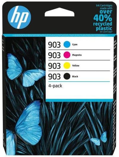HP 903 Γνήσιο Πακέτο 4 Μελανιών Εκτυπωτή InkJet Κίτρινο/Κυανό/Ματζέντα/Μαύρο 6ZC73AE