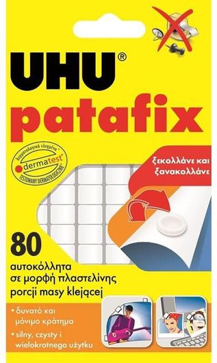 Κόλλα Αυτοκόλλητο UHU Patafix 80 Χωρίς Διαλύτες Λευκό