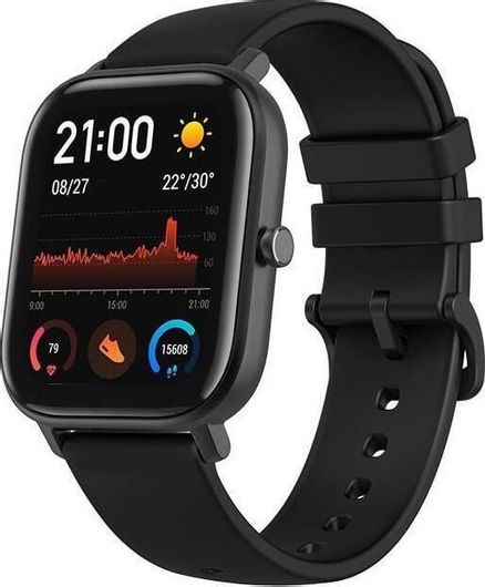 Amazfit GTS Aluminium 43mm Αδιάβροχο Smartwatch με Παλμογράφο Black