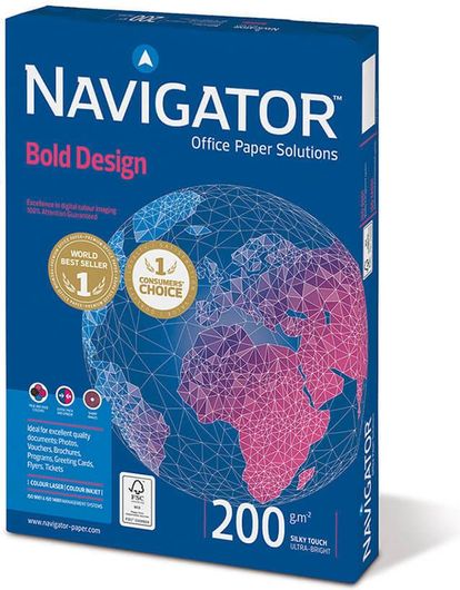 Επαγγελματικό Χαρτί Εκτύπωσης Navigator (Bold Design) A4 200/M² 150 Φύλλα (Nvg330973)