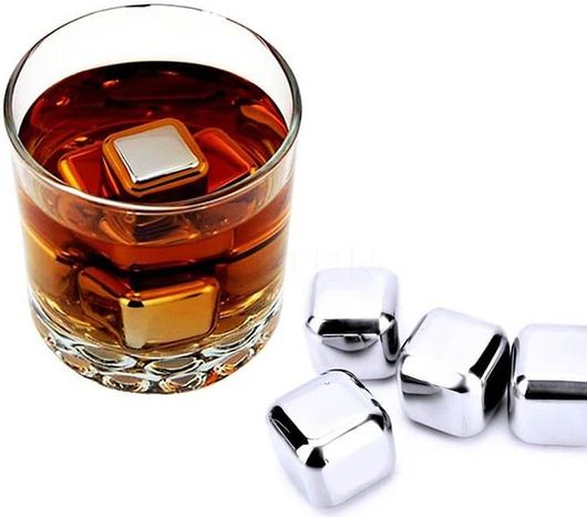 Ανοξείδωτα Μεταλλικά Παγάκια που δεν Λιώνουν Ποτέ - Σετ 6τμχ