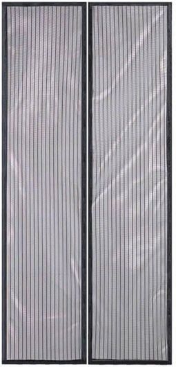 Έξυπνη Σίτα με Μαγνήτες για Πόρτες & Παράθυρα Μαύρο 120x210cm