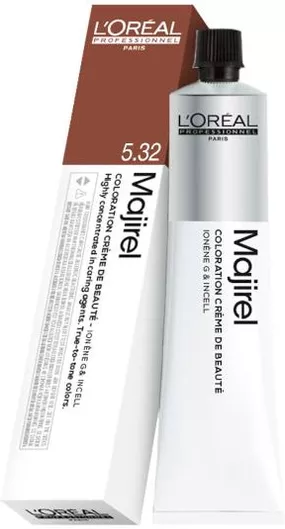 Μόνιμη Βαφή Μαλλιών L'Oreal Majirel 5.32 Καστανό Ανοιχτό Ντορέ Ιριζέ 50ml