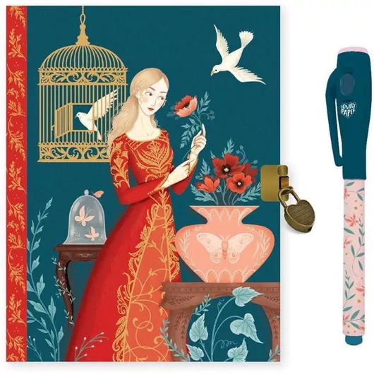 Σημειωματάριο Djeco Lisa Ριγέ με Λουκέτο Ημερολόγιο και Μαγικό Μαρκαδόρο