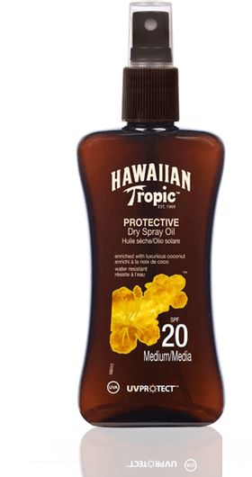 Αντηλιακό Λάδι Σώματος Hawaiian Tropic Protective Dry Oil Αδιάβροχο SPF20 σε Spray 200ml