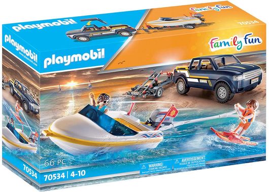 Playmobil Family Fun Φορτηγάκι με Τρέιλερ & Ταχύπλοο για 4+ Ετών #70534