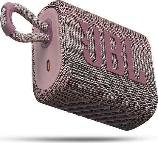 JBL Go 3 Αδιάβροχο Ηχείο Bluetooth 4.2W με Διάρκεια Μπαταρίας έως 5 ώρες Ροζ