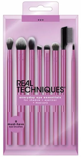 Σετ με Πινέλα Μακιγιάζ Real Techniques Everyday Eye Essentials από Συνθετική Τρίχα 8τμχ