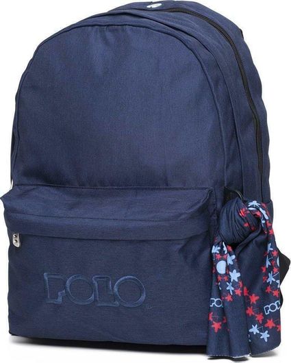 Σχολική Τσάντα Πλάτης Γυμνασίου / Λυκείου Polo Original Double Scarf Μπλε