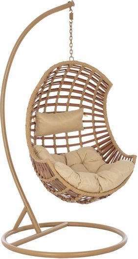 Κούνια Φωλιά Freebox FB95753.01 Rattan με Βάση 105x105x195cm Καφέ / Μπεζ