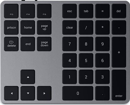 Satechi Aluminum Extended Ασύρματο Bluetooth Αριθμητικό Πληκτρολόγιο Γκρι