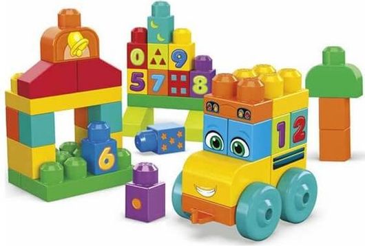 Fisher Price - Mega Blocks Τουβλάκια, Σχολικό Με Αριθμούς Fbm80