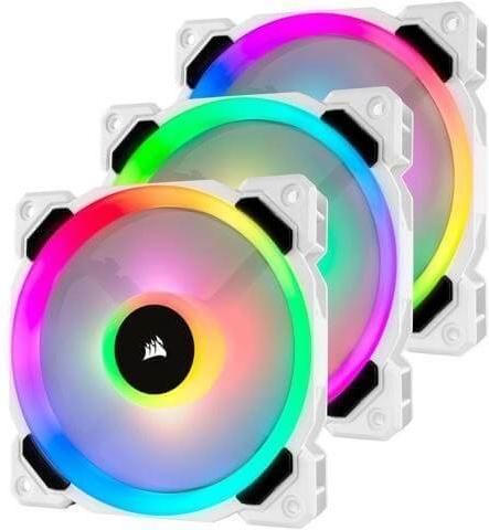 Ανεμιστήρας Κουτιού Υπολογιστή Corsair LL120 RGB Dual Light Loop Triple Pack 120mm 2200rpm με LED Πολύχρωμο 3-Pin/4-Pin PWM Λευκό 3τμχ