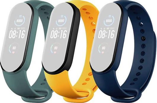 Xiaomi 3X Λουράκια Σιλικόνη Blue/Yellow/Mint Green Mi Band 5/6