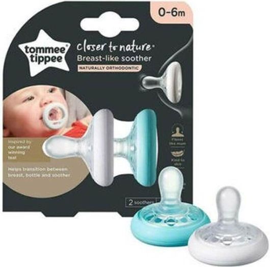 Πιπίλα Tommee Tippee Closer To Nature Breast Like Σιλικόνης 0-6m 2τμχ