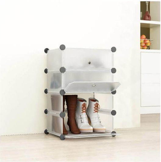 Stand Αποθήκευσης 24 Ζευγαριών Παπουτσιών 92x36x105cm Λευκό Hoppline Hop1001016-2