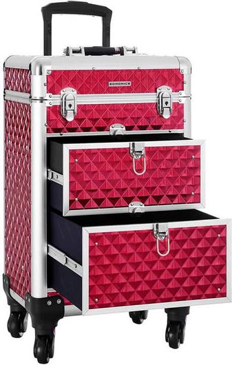 Βαλίτσα Μακιγιάζ 34x27x57cm Χρώματος Κόκκινο Songmics Jhz08Rd