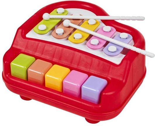 Παιδικό Ξυλόφωνο Και Πιάνο 2 Σε 1,Σε 2 Χρώματα, 9.5X18X18cm Κόκκινο - Let'S Play