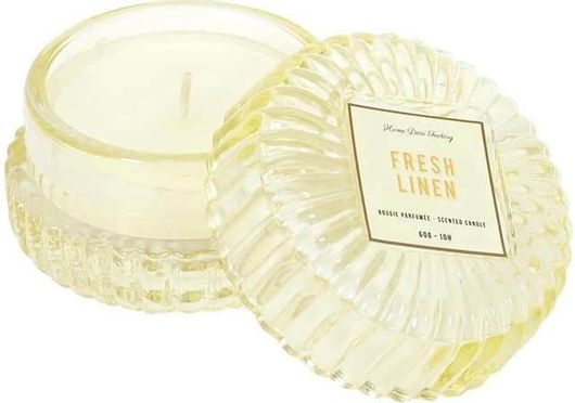 Αρωματικό Κερί Χώρου σε Γυάλινο Δοχείο με Καπάκι σε 4 Επιλογές 8x8cm Fresh Line -