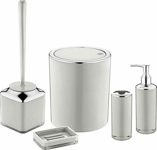 Σετ Μπάνιου & Τουαλέτας 5τμχ σε Γκρι Χρώμα 19x19x22.50cm -