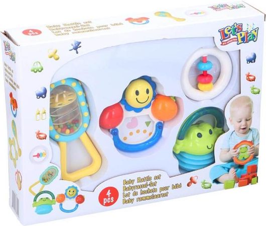 Let'S Play Σετ Βρεφικές Κουδουνίστρες 4 Τεμαχίων Σε 3 Σχέδια Ήλιος - Let'S Play