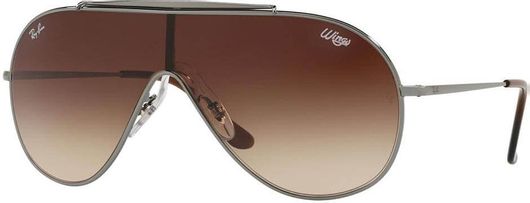 Ray Ban Ανδρικά Γυαλιά Ηλίου με Μεταλλικό Ασημί Σκελετό & Καφέ Φακούς Wings Rb3597 004/13 33 - Ray Ban 