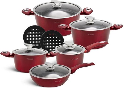 Edenberg Induction Eb-5614 Σετ Μαγειρικά Σκεύη 12τμχ με Αντικολλητική Επίστρωση & Πάτο