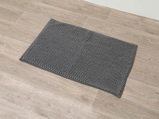Αντιολισθητικό Πατάκι Μπάνιου με Μικροϊνες σε Σκούρο Γκρι Χρώμα 50x80cm 180 Gris -