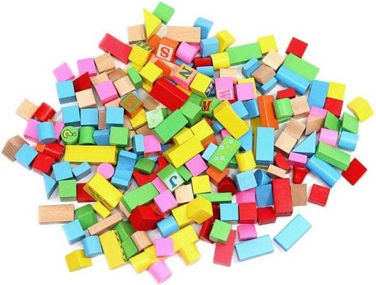 Τουβλάκια Preschool Ξύλινα για 3+ Ετών 200τμχ