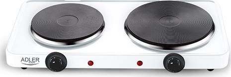 Adler Ηλεκτρική Εστία Διπλή 15.5cm-18.5cm 2500W σε Λευκό Χρώμα Ad 6504 - Adler