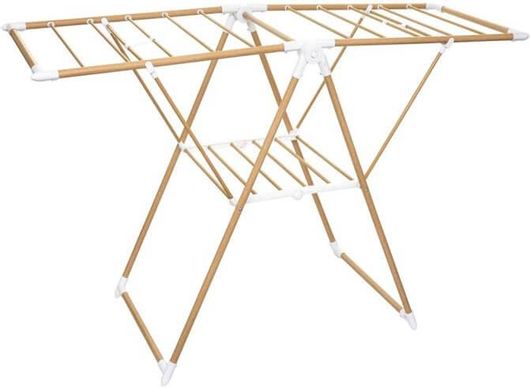 Πτυσσόμενη Απλώστρα Ρούχων από Ανοξείδωτο Ατσάλι με Εφέ Ξύλου 139x51x92cm Drying Rack -