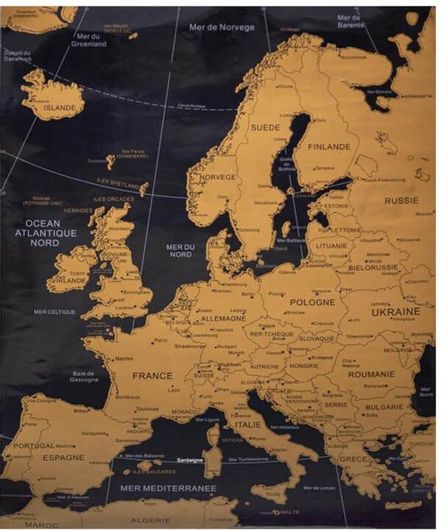 Ευρωπαϊκός Χάρτης Ξυστό με Ξύστρα European Scratch Map 54x70cm - Aria Trade