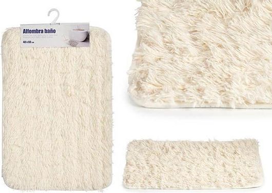 Απορροφητικό Χαλάκι Μπάνιου Τύπου Γούνα σε Κρεμ Χρώμα Διαστάσεις 40x60cm -