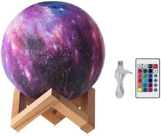 Διακοσμητικό Φωτιστικό Φεγγάρι 3D Rgb Διαμέτρου 15cm με Εναλλαγή Χρωμάτων Moon Lamp -