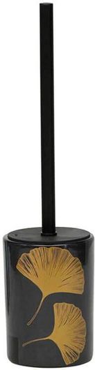 Κεραμικό Πιγκάλ Μπάνιου με Στρογγυλή Βάση σε Μαύρο Χρώμα 9.5x36.5cm Gingko -